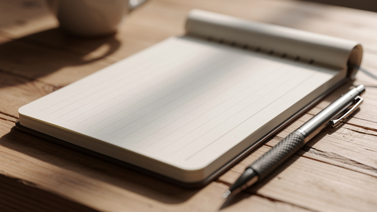 Notebook and pencil for setting strength training goals