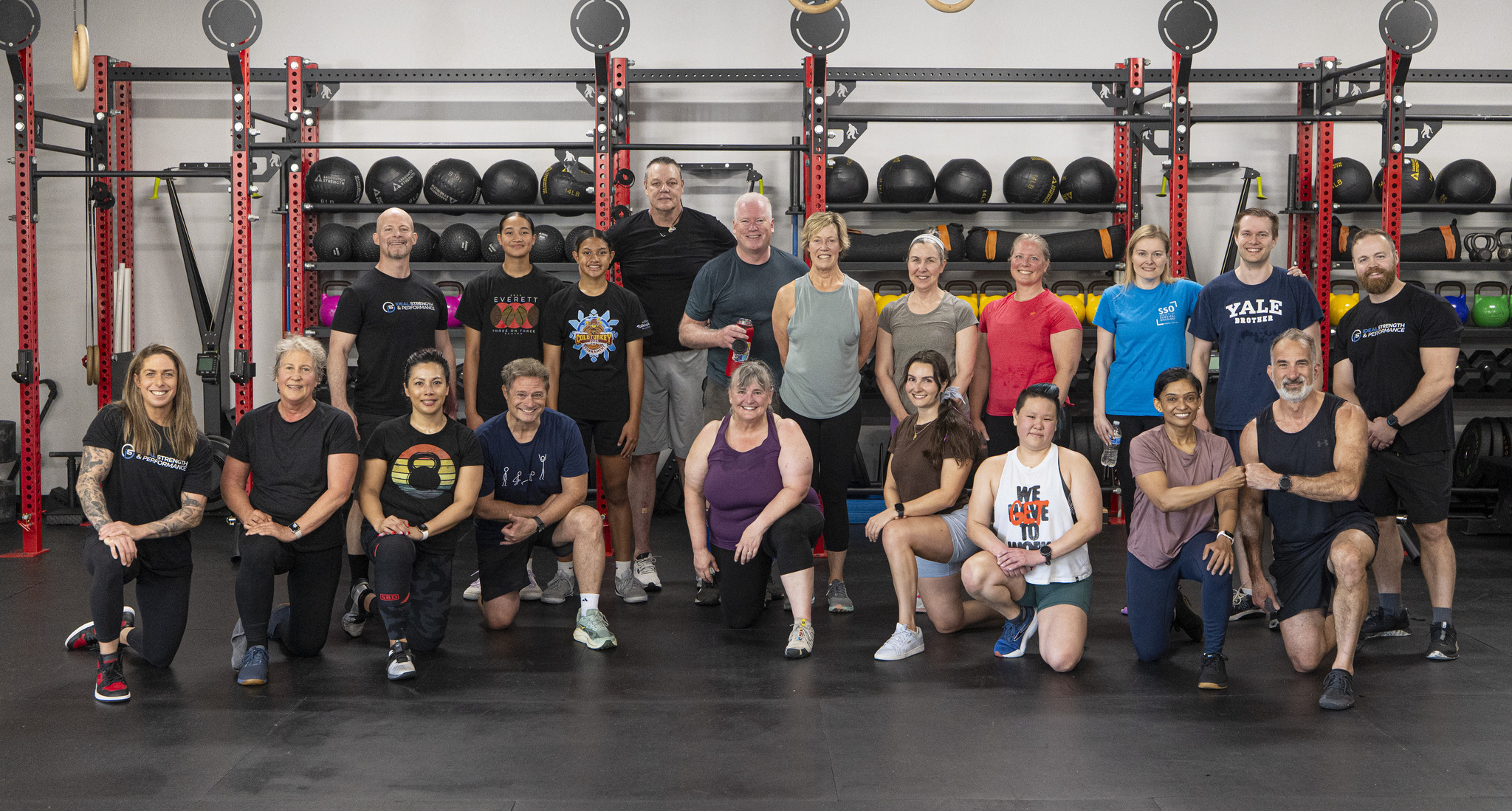 Ideal Strength & Performance community group photo at the Bellevue studio
